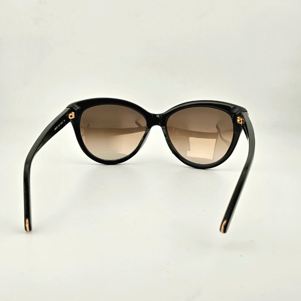 Chloé Caspia Cat Eye Sunglasses Dark Green Gold Micro Stud Brown Gradient Lens - Picture 4 of 16